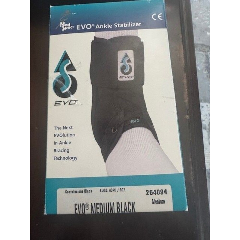 Med Spec EVO Ankle Stabilizer Orthosis Brace Black Size Medium M USED